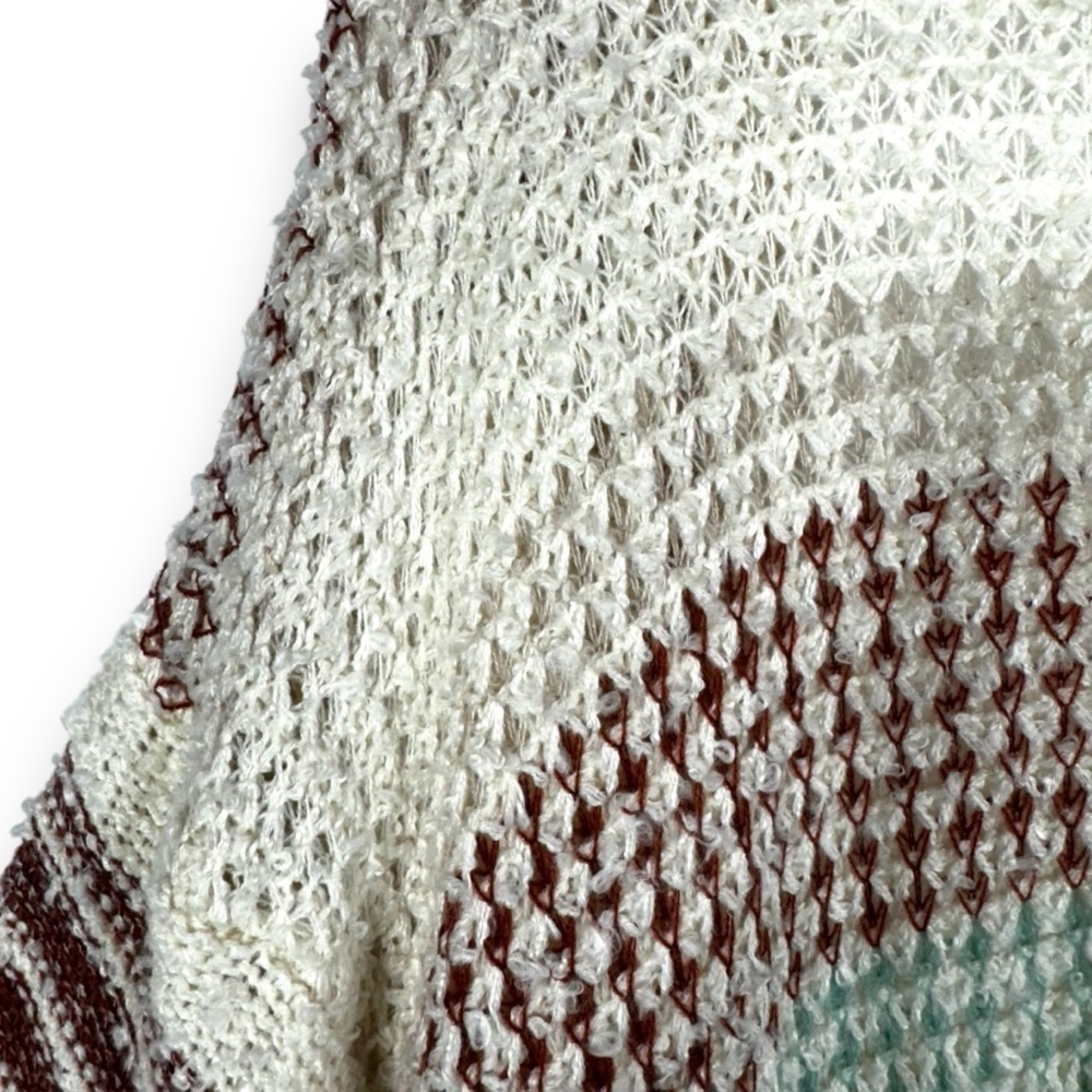 Net 153 Oversized Balloon Sleeve Open Front Cardigan, Multicolor Stripe, M/L - Picture 15 of 15